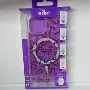 Vibe Purple Glitter Candy Cane Phone Case